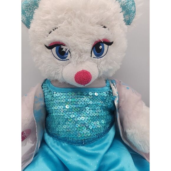 Disney Build A Bear Frozen Elsa Sparkling White Stuffed Animal Doll With Dress - Picture 3 of 6
